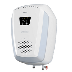 HAVELLS Magnatron 15 Litre 4 Star Vertical Storage Geyser with Revolutionary Induction Heat Transfer Technology (White & Blue)