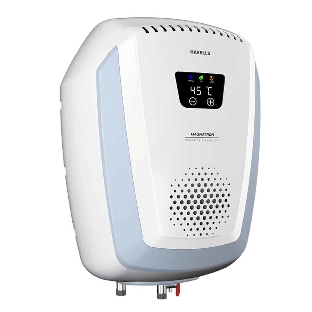 HAVELLS Magnatron 15 Litre 4 Star Vertical Storage Geyser with Revolutionary Induction Heat Transfer Technology (White & Blue)