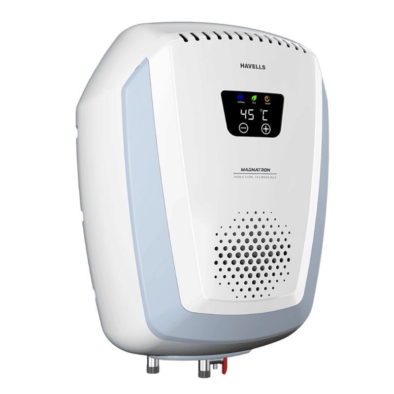HAVELLS Magnatron 15 Litre 4 Star Vertical Storage Geyser with Revolutionary Induction Heat Transfer Technology (White & Blue)