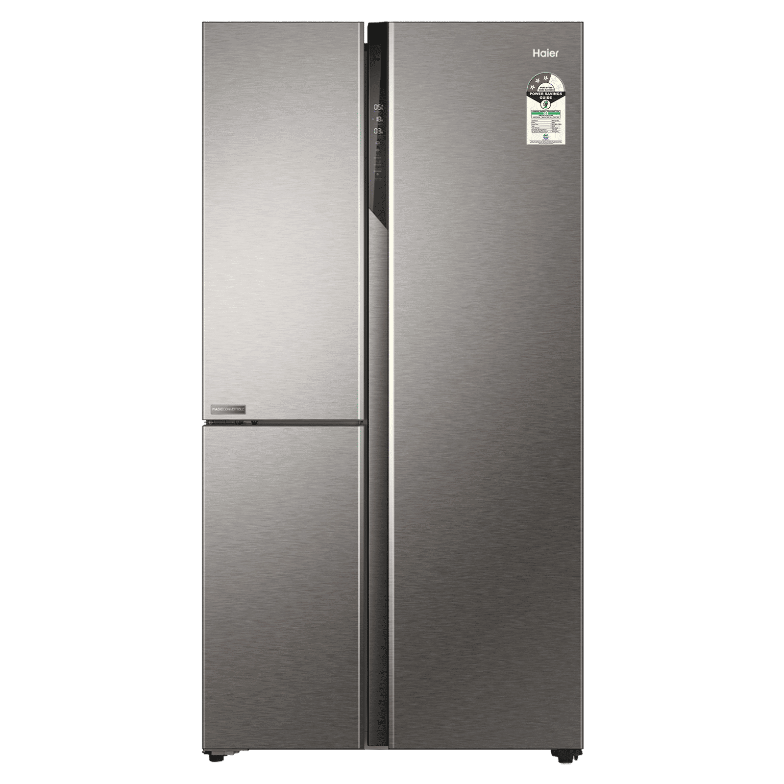 Haier 598 Litres 3 Star Frost Free Side By Side Smart Wifi Enabled Refrigerator with Deo Fresh Technology (HRT-683ISU1, Inox Steel)