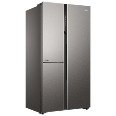 Haier 598 Litres 3 Star Frost Free Side By Side Smart Wifi Enabled Refrigerator with Deo Fresh Technology (HRT-683ISU1, Inox Steel)