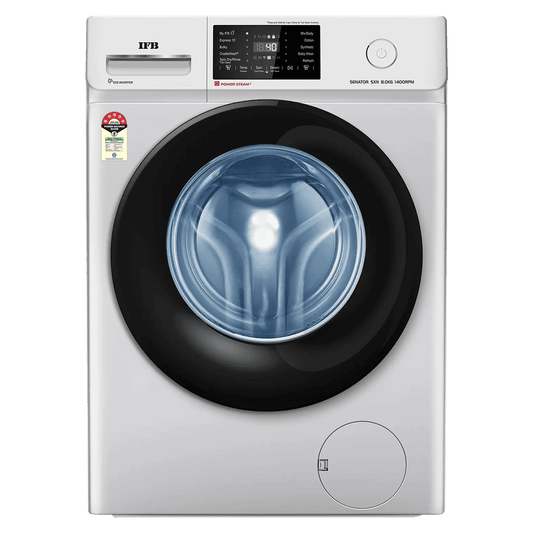 IFB 8 kg 5 Star Wi-Fi Inverter Fully Automatic Front Load Washing Machine (Senator SXN 8014, In-built Heater, Rich Silver)