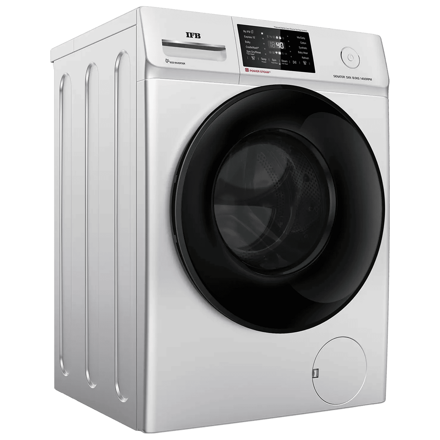 IFB 8 kg 5 Star Wi-Fi Inverter Fully Automatic Front Load Washing Machine (Senator SXN 8014, In-built Heater, Rich Silver)
