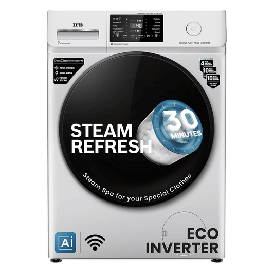 IFB 7 kg 5 Star Wi-Fi Inverter Fully Automatic Front Load Washing Machine (Senator SXN 7012, 9 Swirl Wash, Rich Silver)