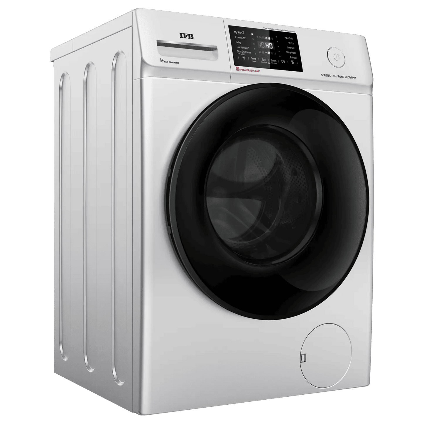 IFB 7 kg 5 Star Wi-Fi Inverter Fully Automatic Front Load Washing Machine (Senator SXN 7012, 9 Swirl Wash, Rich Silver)