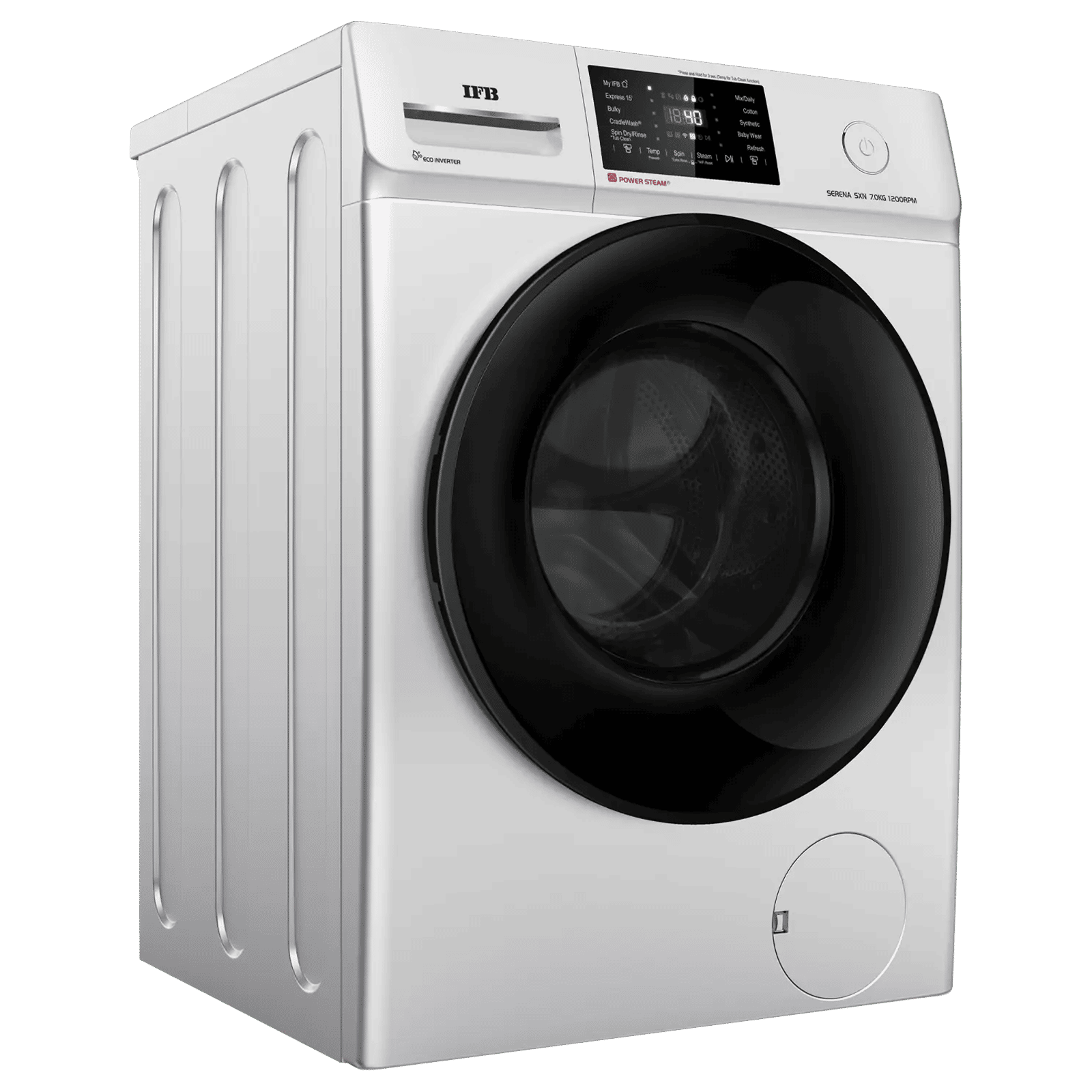 IFB 7 kg 5 Star Wi-Fi Inverter Fully Automatic Front Load Washing Machine (Senator SXN 7012, 9 Swirl Wash, Rich Silver)