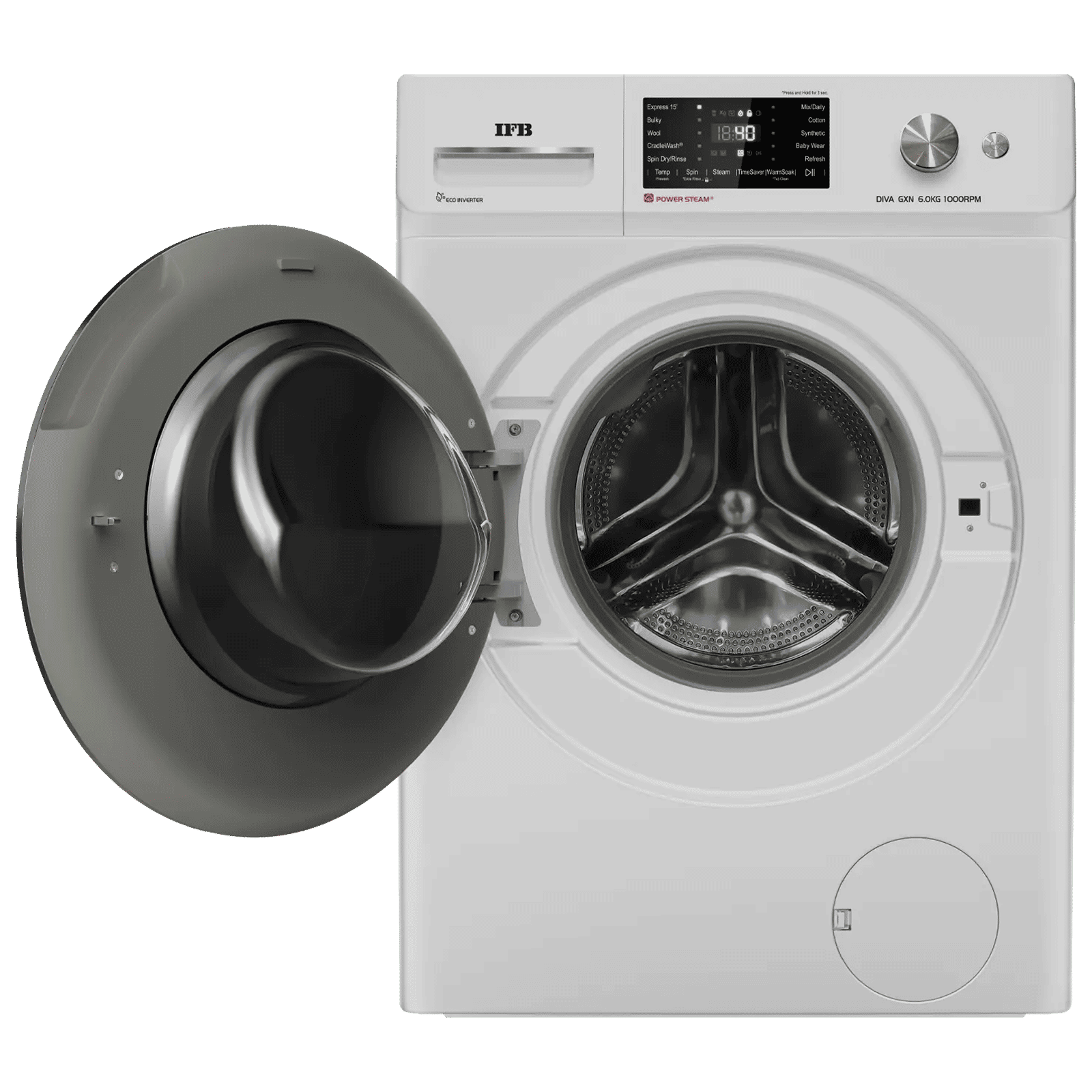 IFB 6 kg 5 Star Inverter Fully Automatic Front Load Washing Machine (Diva GXN 6010K, Eco Inverter Motor, Grey)