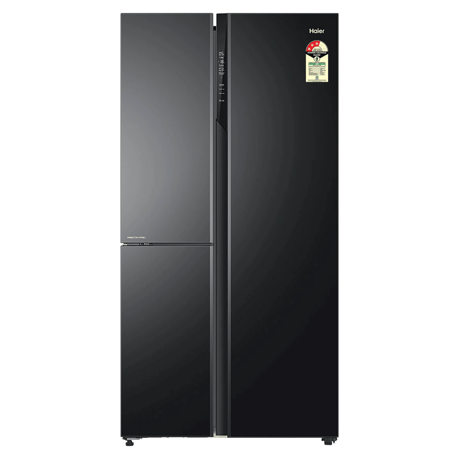 Haier 598 Litres 3 Star Frost Side-by-Side Smart Wifi Enabled Refrigerator with Digital Control Panel (HRT-683KGU1, Black Glass)