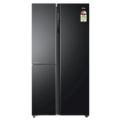 Haier 598 Litres 3 Star Frost Side-by-Side Smart Wifi Enabled Refrigerator with Digital Control Panel (HRT-683KGU1, Black Glass)