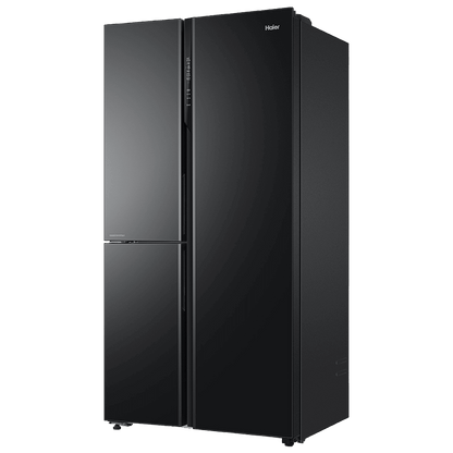 Haier 598 Litres 3 Star Frost Side-by-Side Smart Wifi Enabled Refrigerator with Digital Control Panel (HRT-683KGU1, Black Glass)