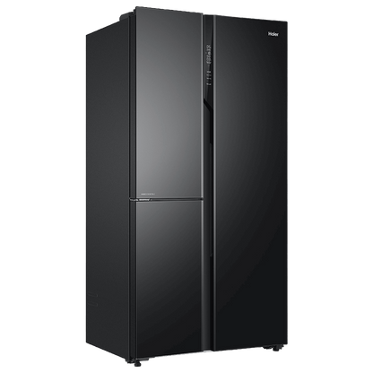Haier 598 Litres 3 Star Frost Side-by-Side Smart Wifi Enabled Refrigerator with Digital Control Panel (HRT-683KGU1, Black Glass)