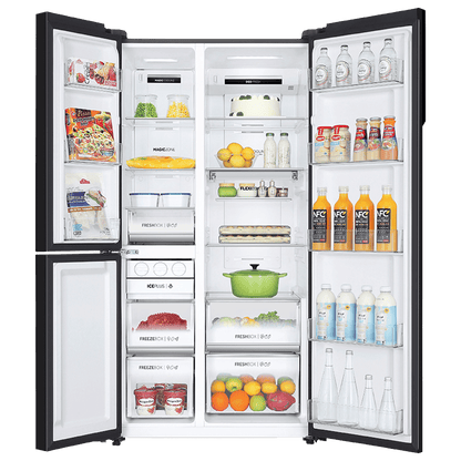 Haier 598 Litres 3 Star Frost Side-by-Side Smart Wifi Enabled Refrigerator with Digital Control Panel (HRT-683KGU1, Black Glass)