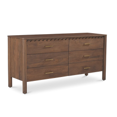 Indiana Scalloped Edge Solid Wood Dresser – Modern Storage Cabinet