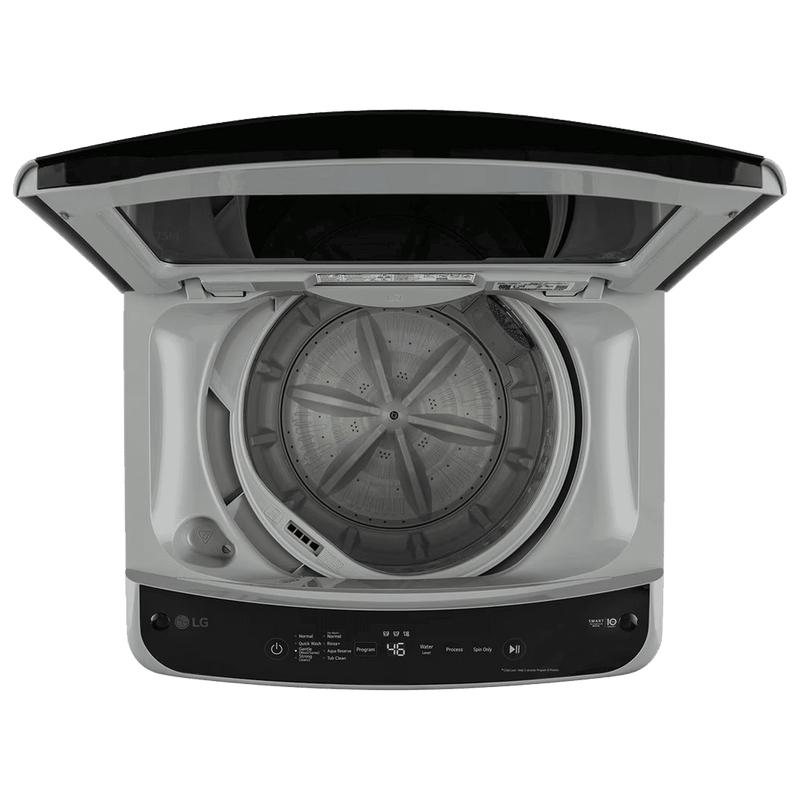 LG 7.5 kg 5 Star Inverter Fully Automatic Top Load Washing Machine (T75VBSF1Z, Smart Inverter Motor, Middle Free Silver)