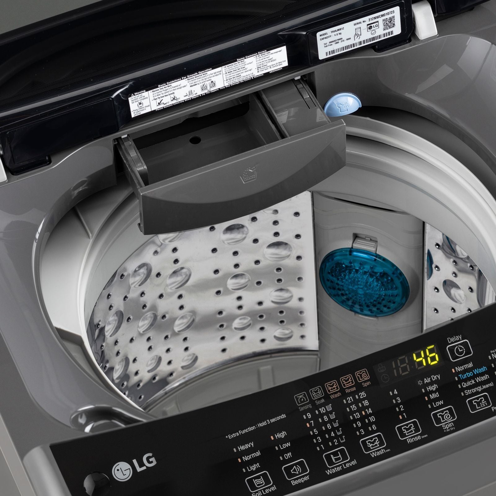 LG 12 kg 5 Star Inverter Fully Automatic Top Load Washing Machine (T12SJMB1Z, Smart Inverter Motor, Middle Black)