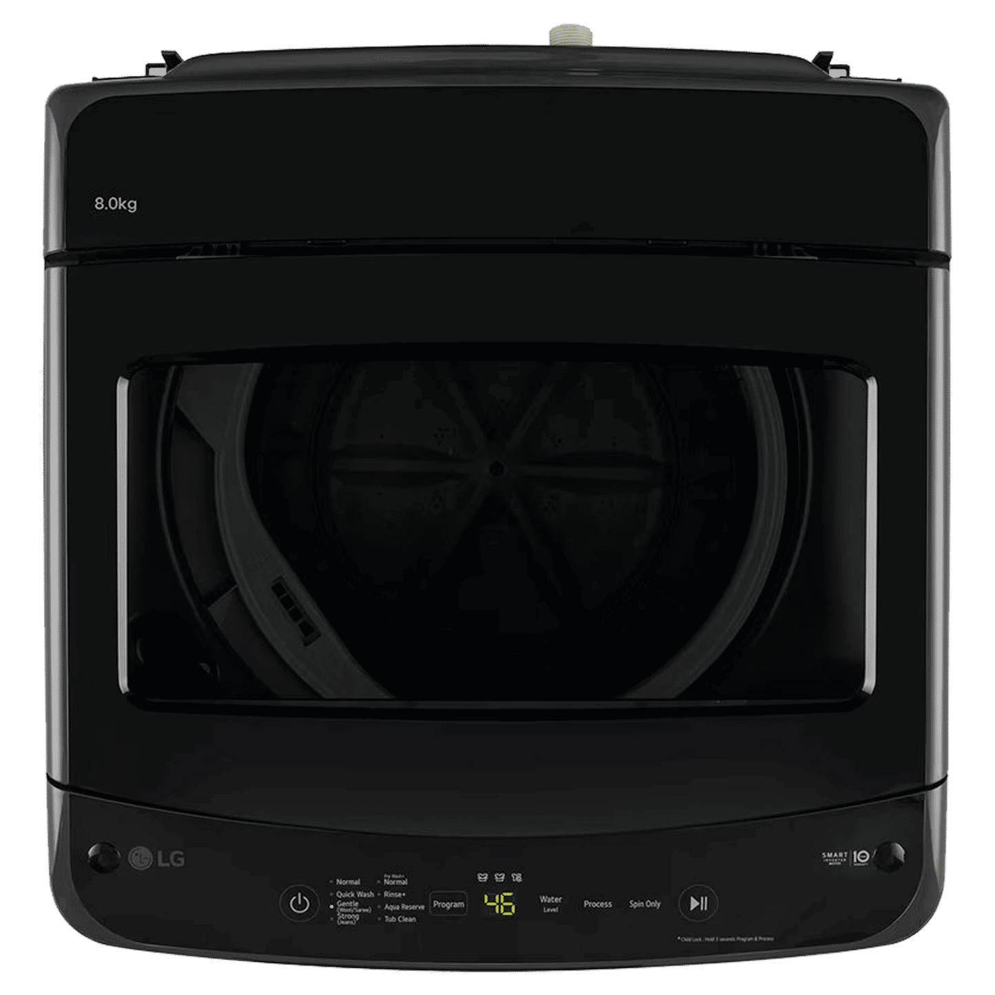 LG 8 kg 5 Star Inverter Fully Automatic Top Load Washing Machine (T80VBMB1Z, Smart Inverter Motor, Middle Black)