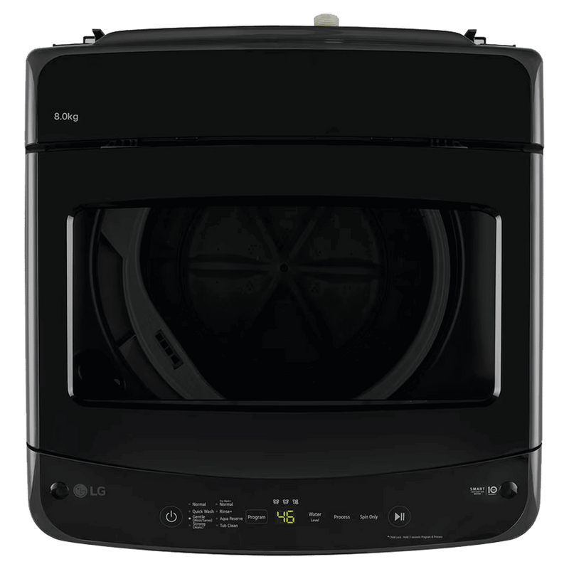 LG 8 kg 5 Star Inverter Fully Automatic Top Load Washing Machine (T80VBMB1Z, Smart Inverter Motor, Middle Black)