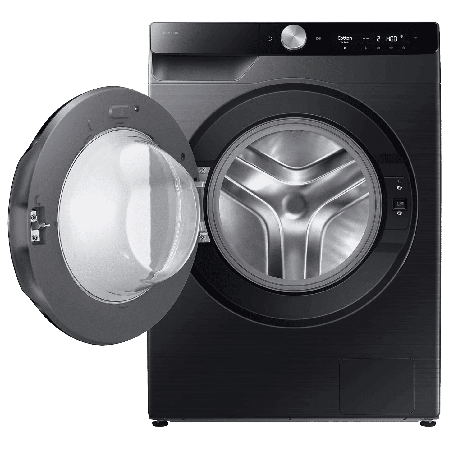 SAMSUNG 9 kg 5 Star Wi-Fi Inverter Fully Automatic Front Load Washing Machine (WW90DG6U24ABTL, Bubble Technology, Black)