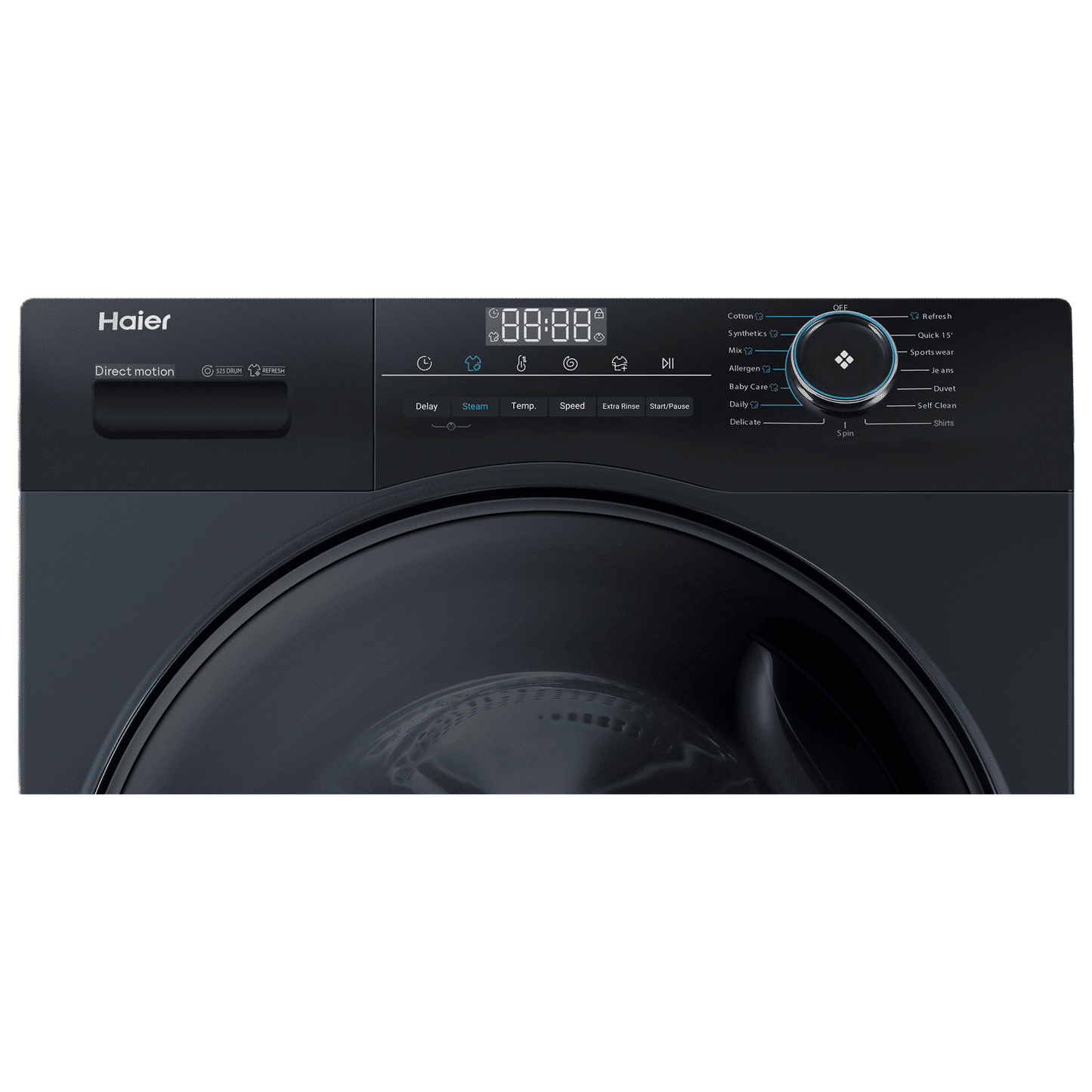 Haier 9 kg 5 Star Fully Automatic Front Load Washing Machine (929, HW90-DM14929ECBK, Anti Bacterial Technology, Black)