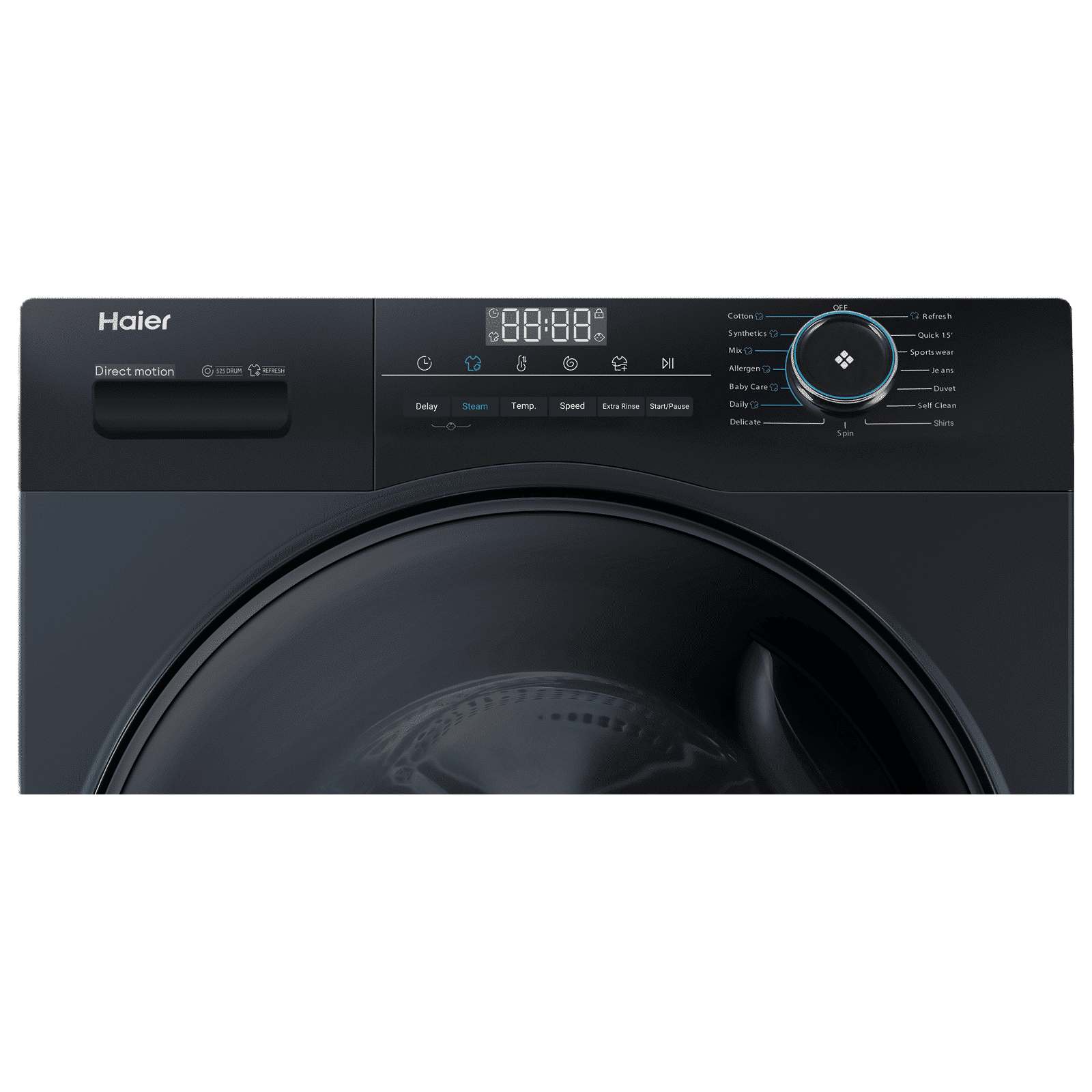 Haier 9 kg 5 Star Fully Automatic Front Load Washing Machine (929, HW90-DM14929ECBK, Anti Bacterial Technology, Black)