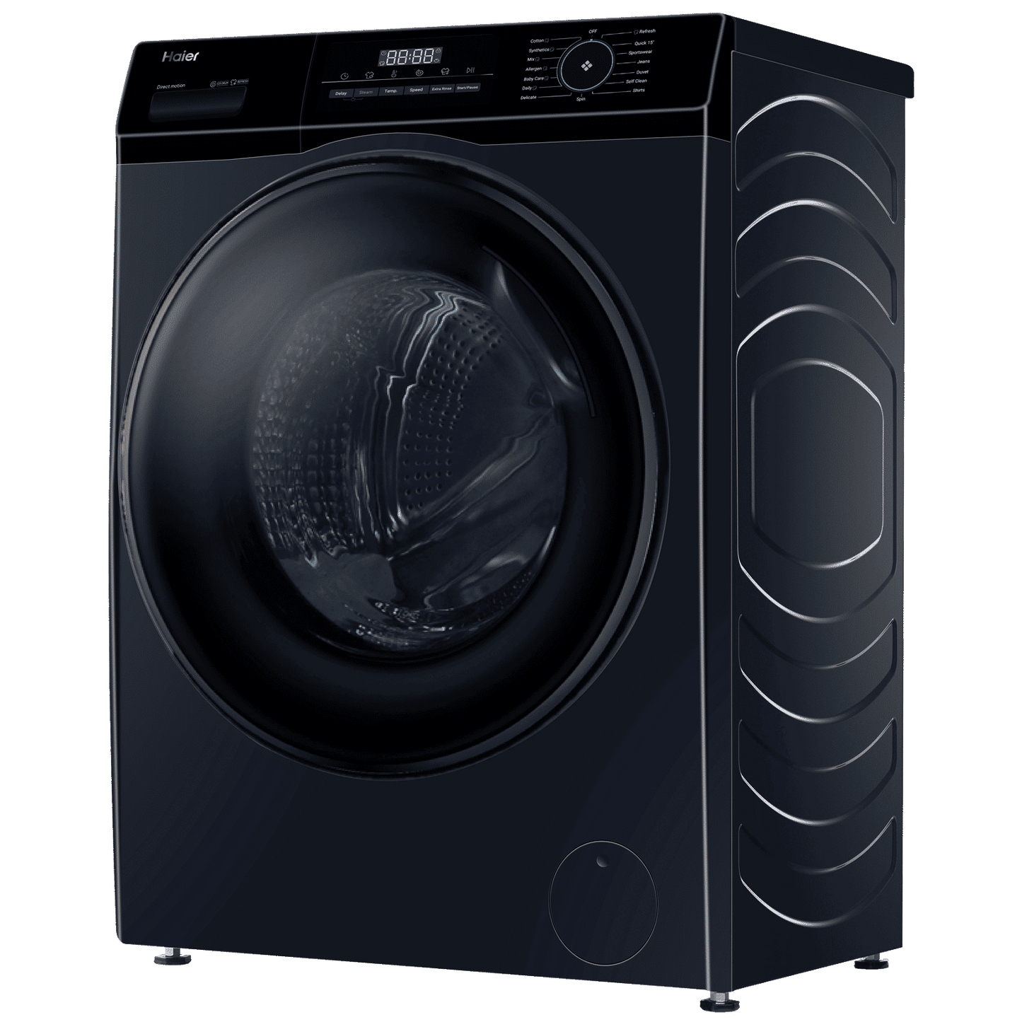 Haier 9 kg 5 Star Fully Automatic Front Load Washing Machine (929, HW90-DM14929ECBK, Anti Bacterial Technology, Black)