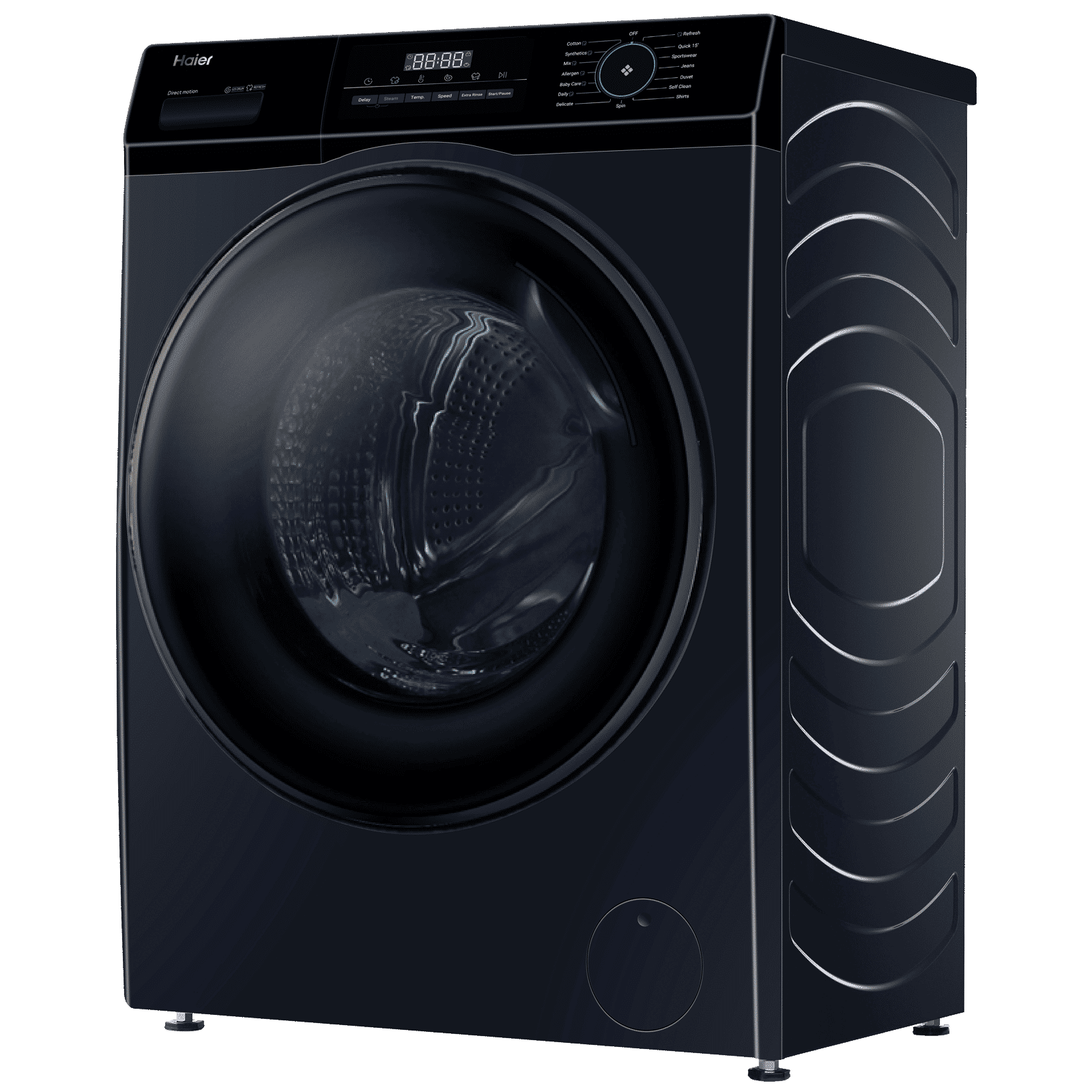 Haier 9 kg 5 Star Fully Automatic Front Load Washing Machine (929, HW90-DM14929ECBK, Anti Bacterial Technology, Black)