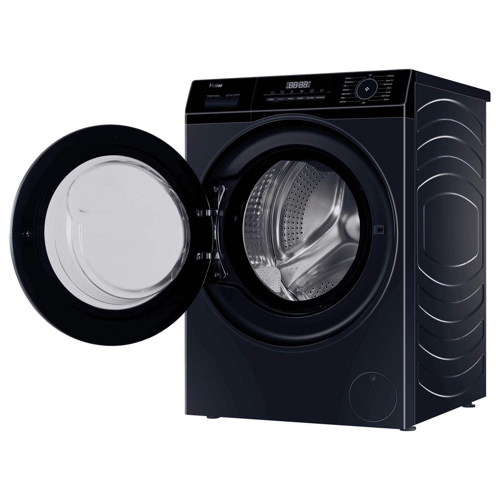 Haier 9 kg 5 Star Fully Automatic Front Load Washing Machine (929, HW90-DM14929ECBK, Anti Bacterial Technology, Black)