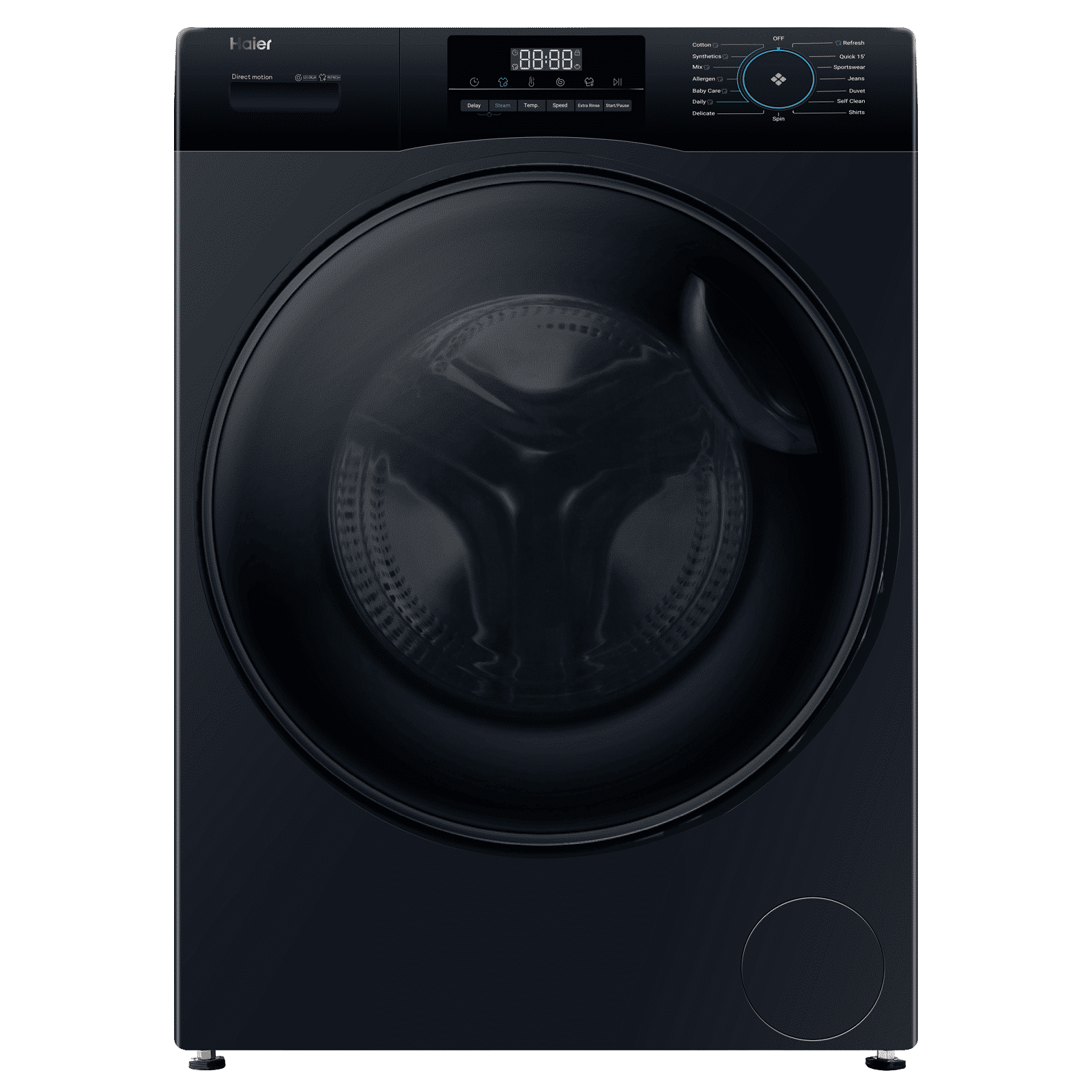 Haier 9 kg 5 Star Fully Automatic Front Load Washing Machine (929, HW90-DM14929ECBK, Anti Bacterial Technology, Black)