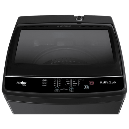 Haier 8 kg 5 Star Fully Automatic Top Load Washing Machine (HWM80-316BK, Oceanus Wave Drum, Dark Jade Silver)