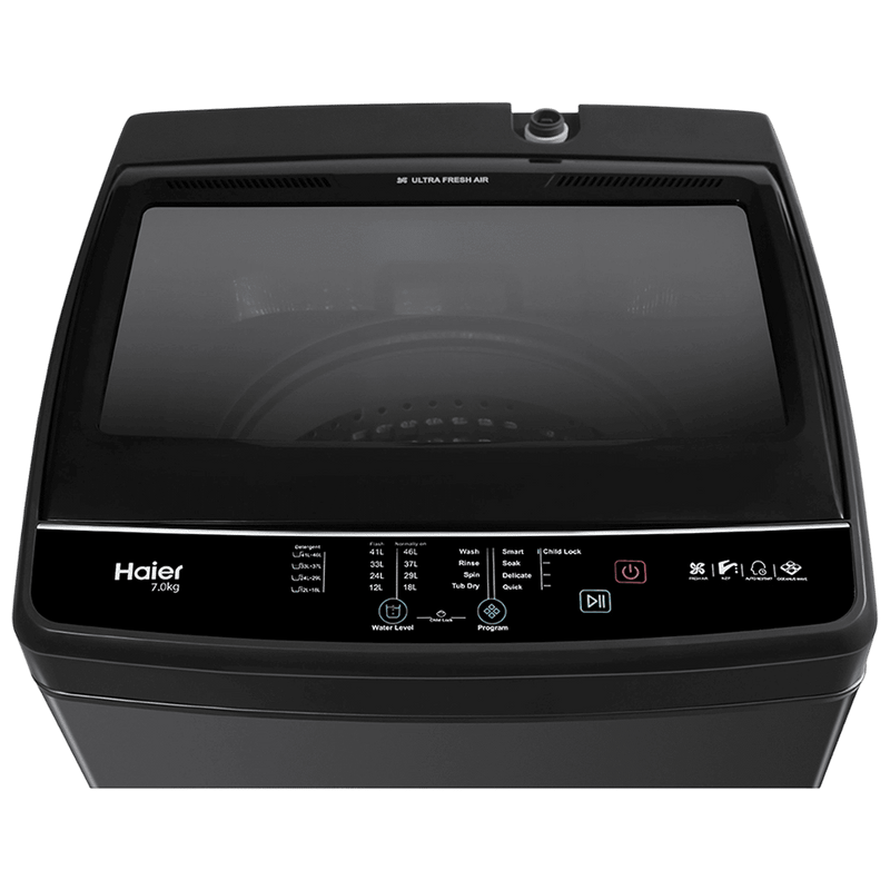 Haier 8 kg 5 Star Fully Automatic Top Load Washing Machine (HWM80-316BK, Oceanus Wave Drum, Dark Jade Silver)