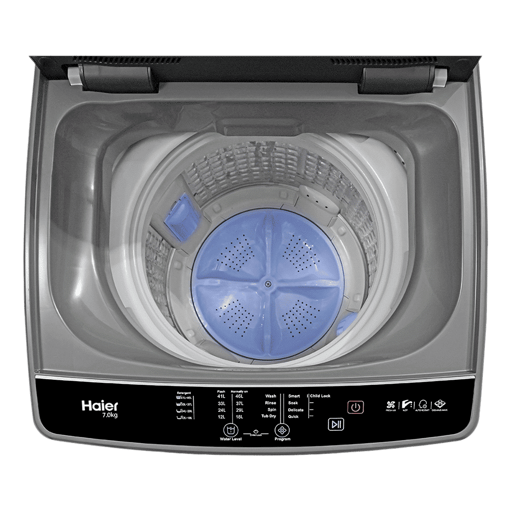 Haier 6.5 kg 5 Star Fully Automatic Top Load Washing Machine (HWM65-306S8, Ultra Fresh Air, Dark Jade Silver)