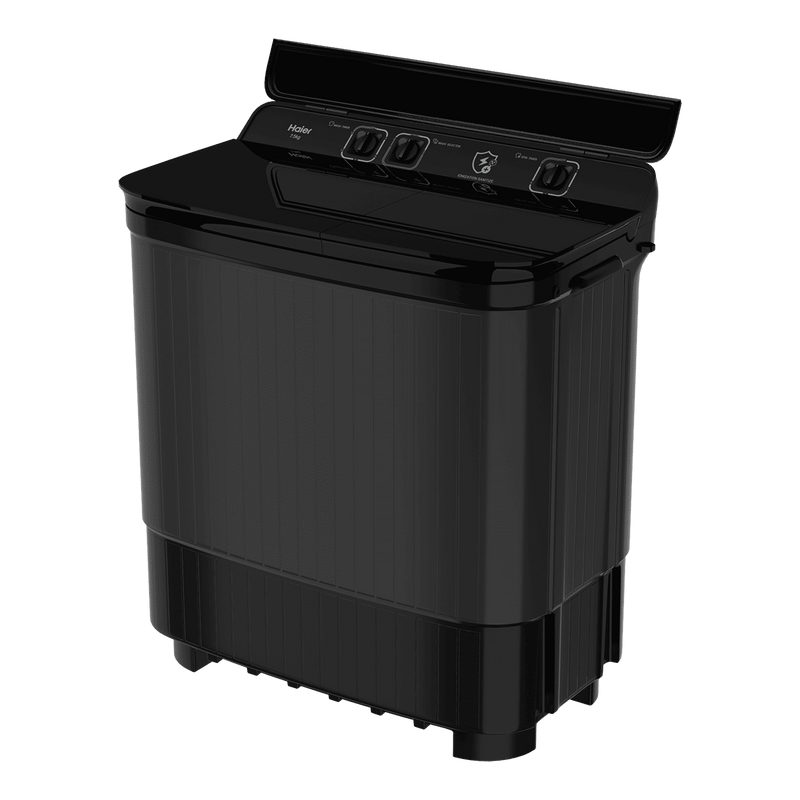 Haier 14 kg 5 Star Semi Automatic Washing Machine with Magic Filter (178, HTW140-178BK, Black)