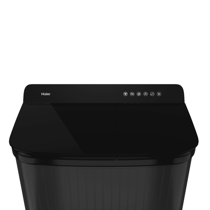 Haier 14 kg 5 Star Semi Automatic Washing Machine with Magic Filter (178, HTW140-178BK, Black)