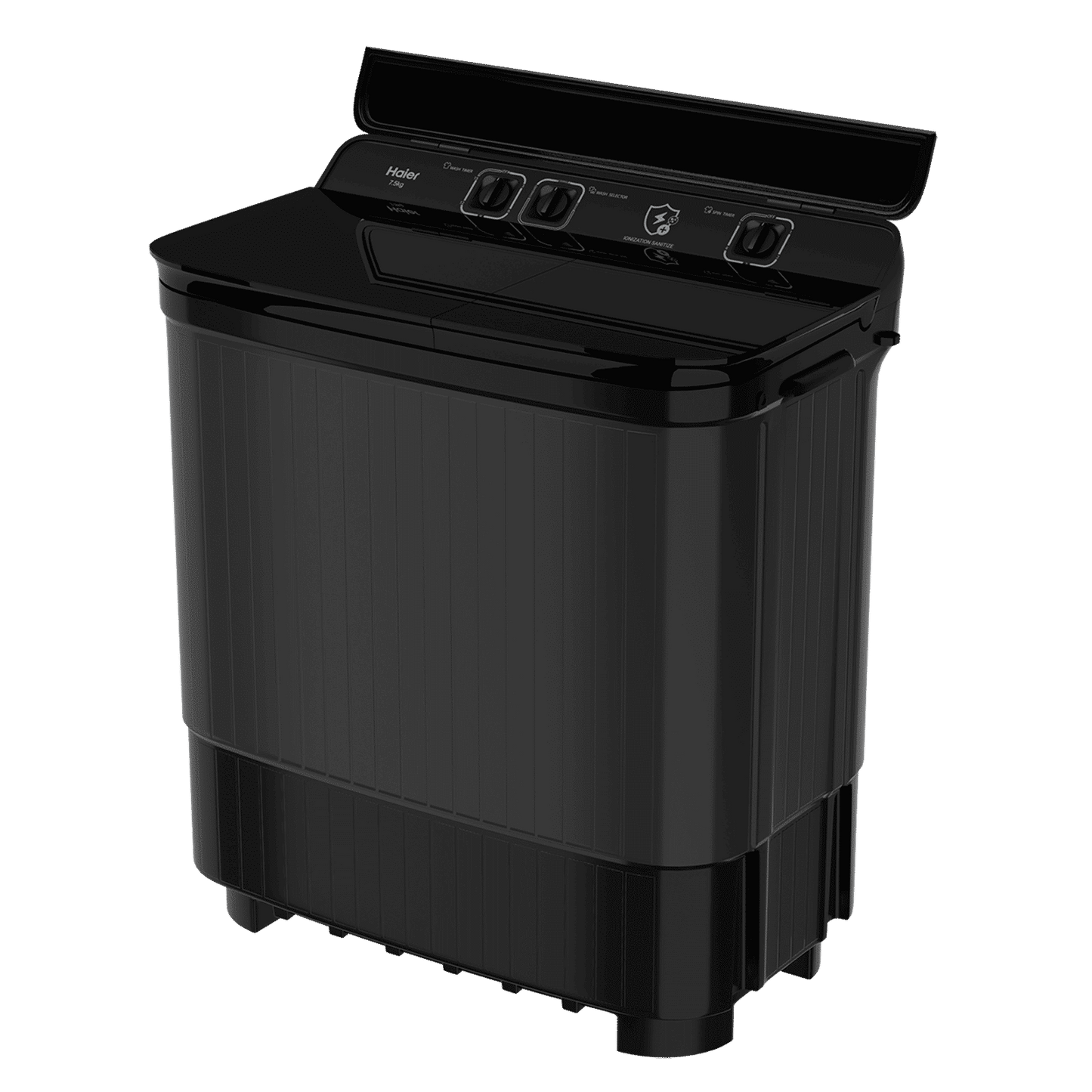 Haier 12 kg 5 Star Semi Automatic Washing Machine with Magic Filter (178, HTW120-178BK, Black)