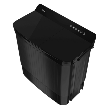 Haier 12 kg 5 Star Semi Automatic Washing Machine with Magic Filter (178, HTW120-178BK, Black)