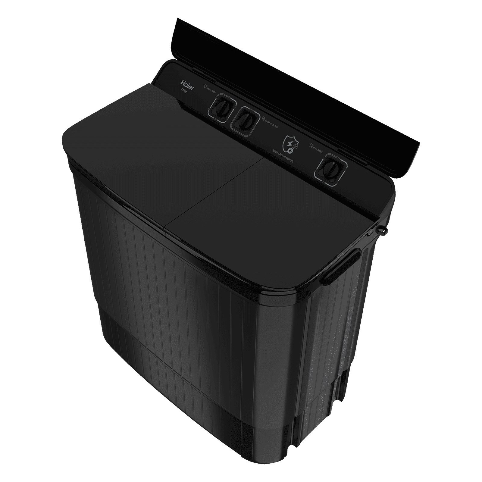 Haier 12 kg 5 Star Semi Automatic Washing Machine with Magic Filter (178, HTW120-178BK, Black)