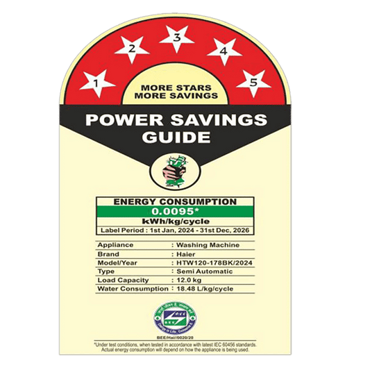 Haier 12 kg 5 Star Semi Automatic Washing Machine with Magic Filter (178, HTW120-178BK, Black)