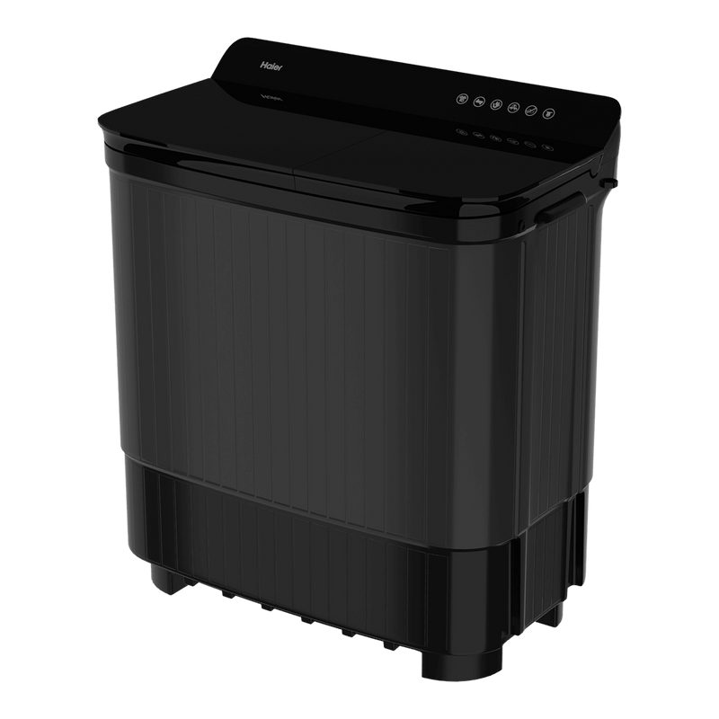 Haier 12 kg 5 Star Semi Automatic Washing Machine with Magic Filter (178, HTW120-178BK, Black)