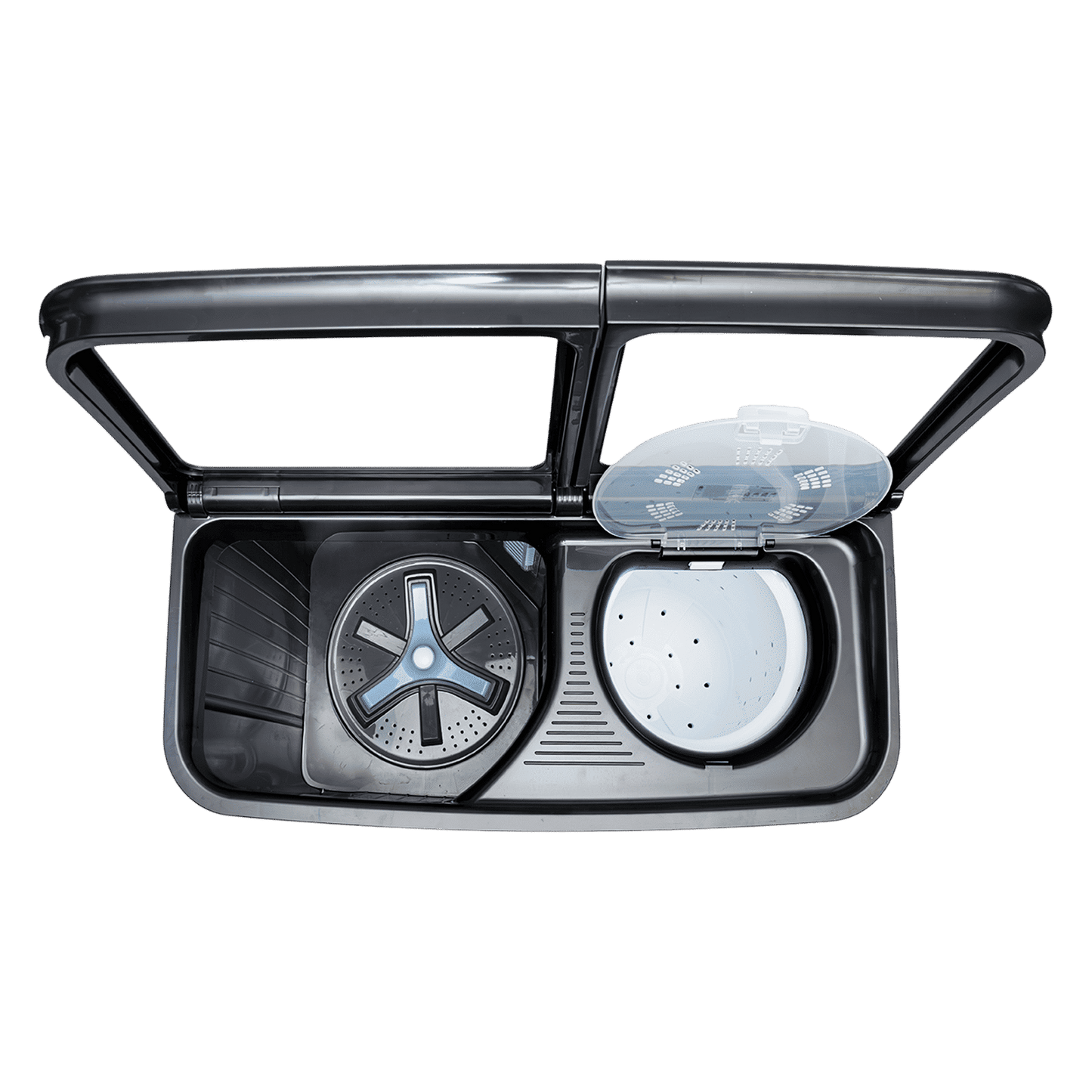 Haier 12 kg 5 Star Semi Automatic Washing Machine with Magic Filter (178, HTW120-178BK, Black)