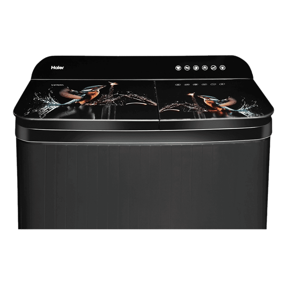 Haier 9 kg Semi Automatic Washing Machine with Softfall Techonology (HTW90-178FL, Black)