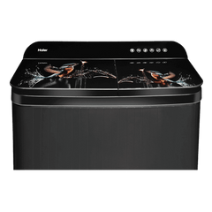 Haier 9 kg Semi Automatic Washing Machine with Softfall Techonology (HTW90-178FL, Black)