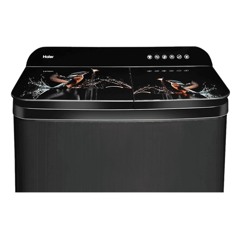 Haier 9 kg Semi Automatic Washing Machine with Softfall Techonology (HTW90-178FL, Black)