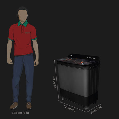 Haier 9 kg Semi Automatic Washing Machine with Softfall Techonology (HTW90-178FL, Black)