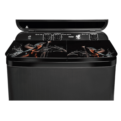 Haier 9 kg Semi Automatic Washing Machine with Softfall Techonology (HTW90-178FL, Black)