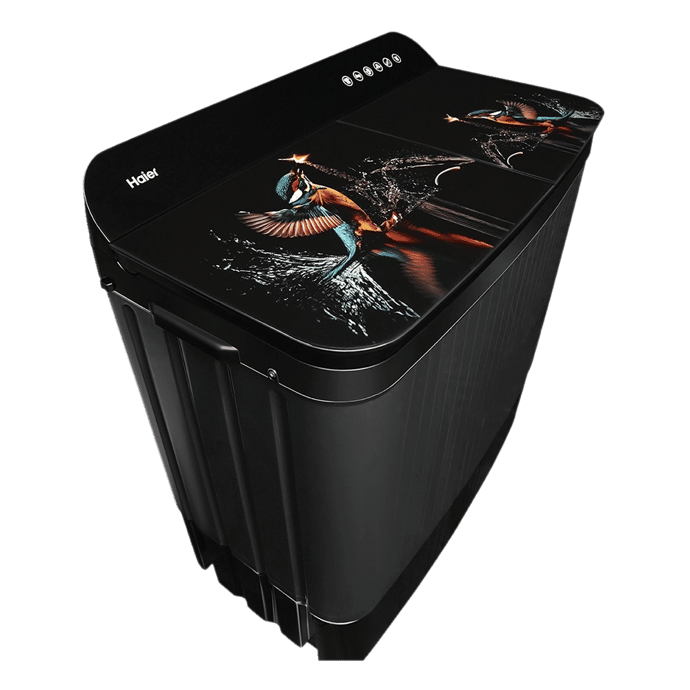 Haier 9 kg Semi Automatic Washing Machine with Softfall Techonology (HTW90-178FL, Black)