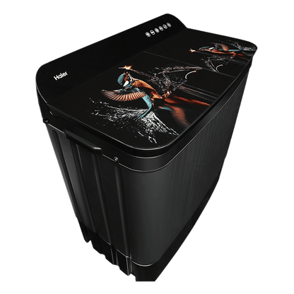 Haier 9 kg Semi Automatic Washing Machine with Softfall Techonology (HTW90-178FL, Black)