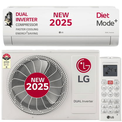 LG 6 in 1 Convertible 1.5 Ton 3 Star Dual Inverter Split AC with 6 Step Fan Speed (2025 Model, Copper Condenser, US-Q18RNXE.AMLG)