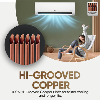 LG 6 in 1 Convertible 1.5 Ton 3 Star Dual Inverter Split AC with 6 Step Fan Speed (2025 Model, Copper Condenser, US-Q18RNXE.AMLG)