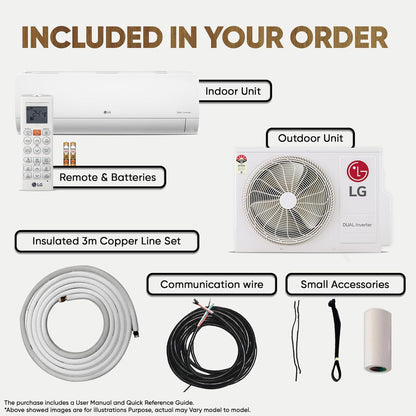 LG 6 in 1 Convertible 1.5 Ton 3 Star Dual Inverter Split AC with 6 Step Fan Speed (2025 Model, Copper Condenser, US-Q18RNXE.AMLG)