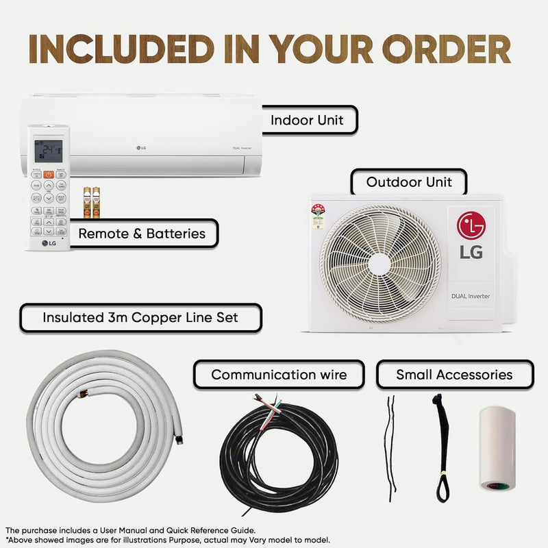 LG 6 in 1 Convertible 1.5 Ton 3 Star Dual Inverter Split AC with 6 Step Fan Speed (2025 Model, Copper Condenser, US-Q18RNXE.AMLG)